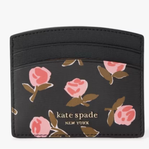 kate spade Accessories - Kate Spade Black Floral Card Holder